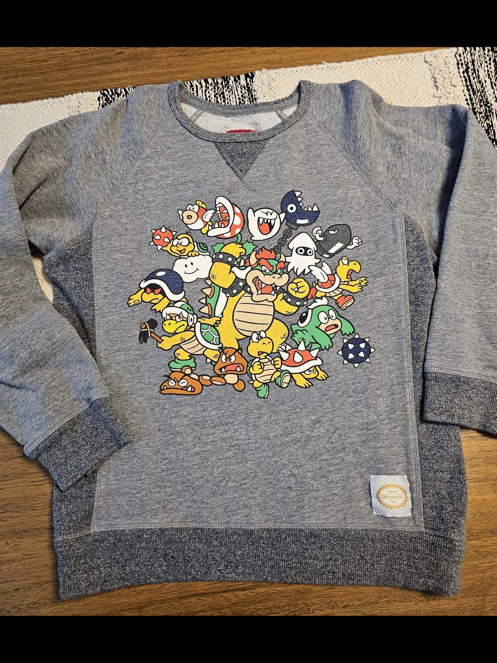 Kids' Grey Super Mario Character Crewneck Sweatshirt